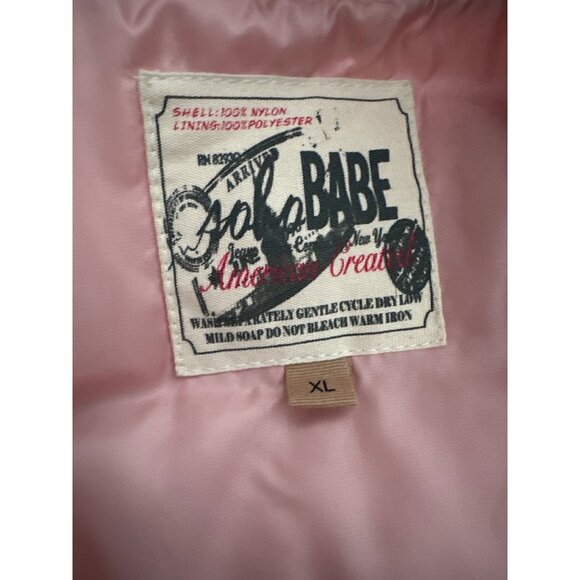 SOHO BABE Bomber Jacket Pink Longline Bomber Ribbed Collar & Cuffs Pockets Large - Picture 7 of 8